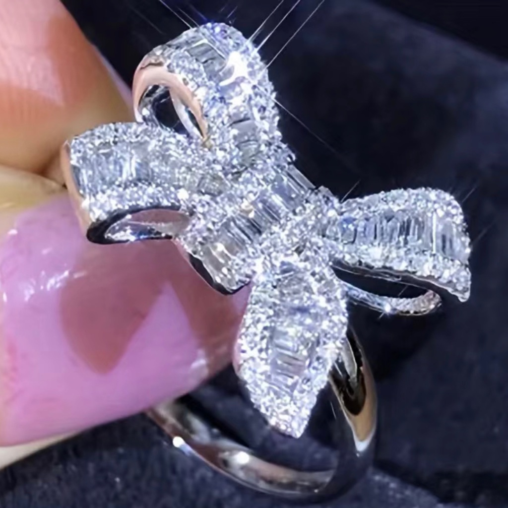 Diamond Bow Knot Ring